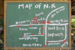 Übersichtlicher Stadtplan von Nong Khiau Übersichtlicher Stadtplan von Nong Khiau