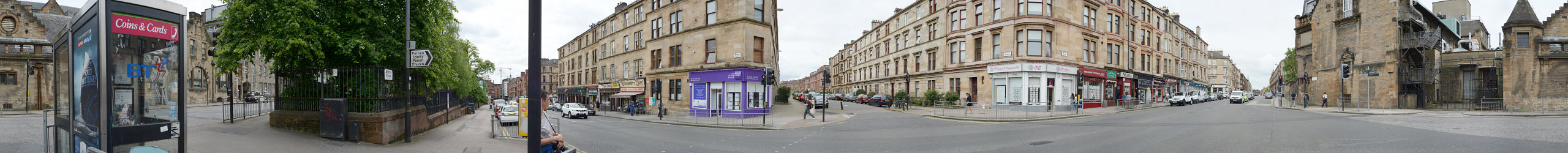 Bild: Ein 360°-Straßenpanorama im Westend Bild: Ein 360°-Straßenpanorama im Westend