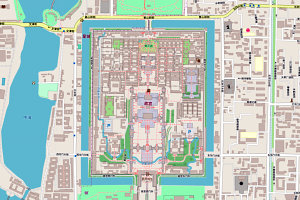 Bild: Der Stadtplan Pekings ist auf die Verbotene Stadt zentriert. Click auf die Karte Bild: Der Stadtplan Pekings ist auf die Verbotene Stadt zentriert. Click auf die Karte